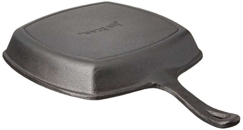 Jim Beam JB0217 10.5" Pre Seasoned Cast Iron Square Skillet for Grill, Gas, Oven, Electric, Induction and Glass", Black - Image 3